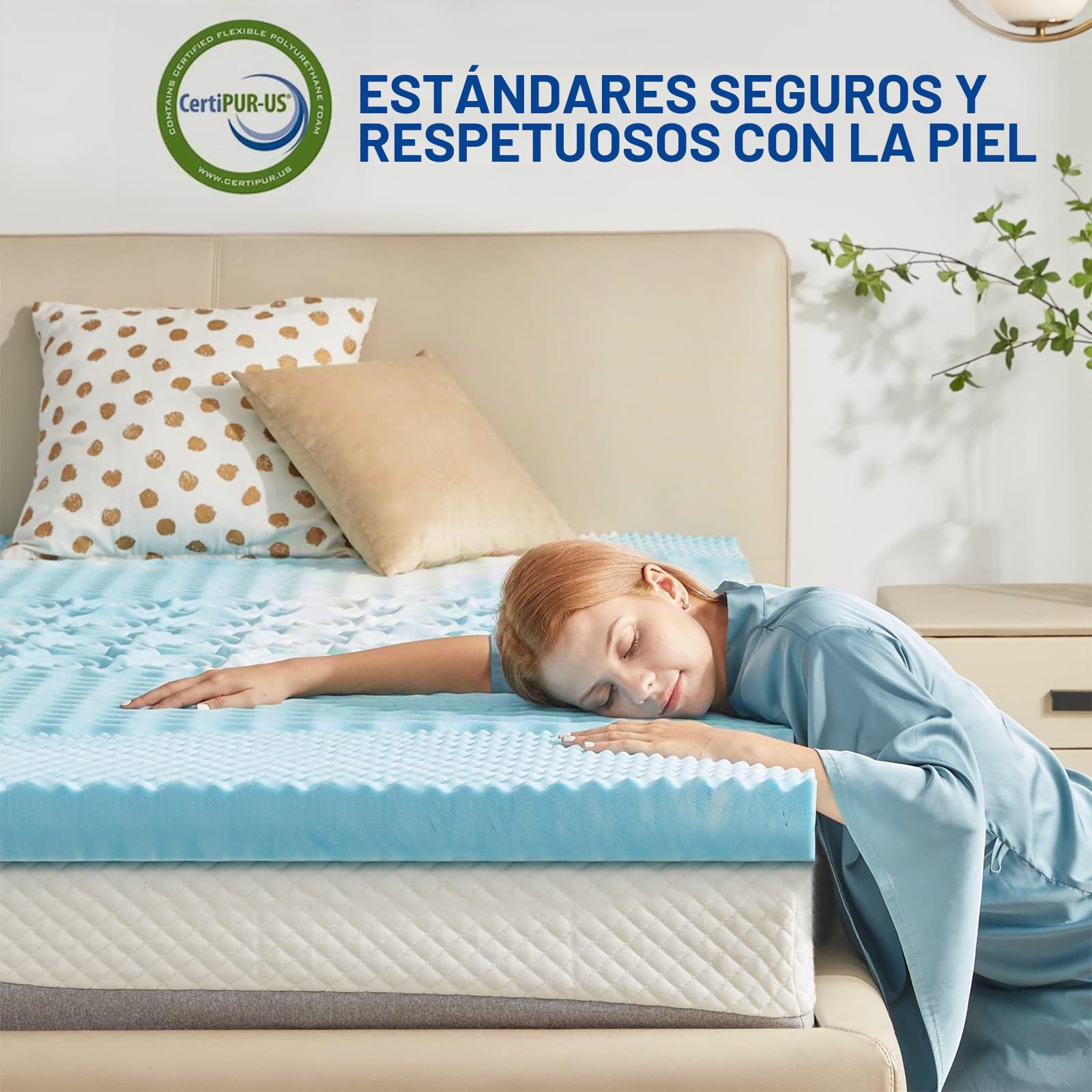 SINWEEK Cubrecolchón de Espuma viscoelástica de 5 Zonas de 5 Zonas, Alivia la presión, Suave, Certificado CertiPUR-US, tamaño Individual