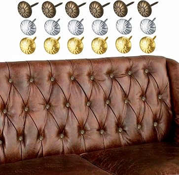 450 Pcs Upholstery Tacks, Vintage Bronze Gold Silver Furniture Decorative | Nails Pins Thumb Tack Push Pins for Sofa, Chair, Bed Antique - 11x17mm/3 Colors