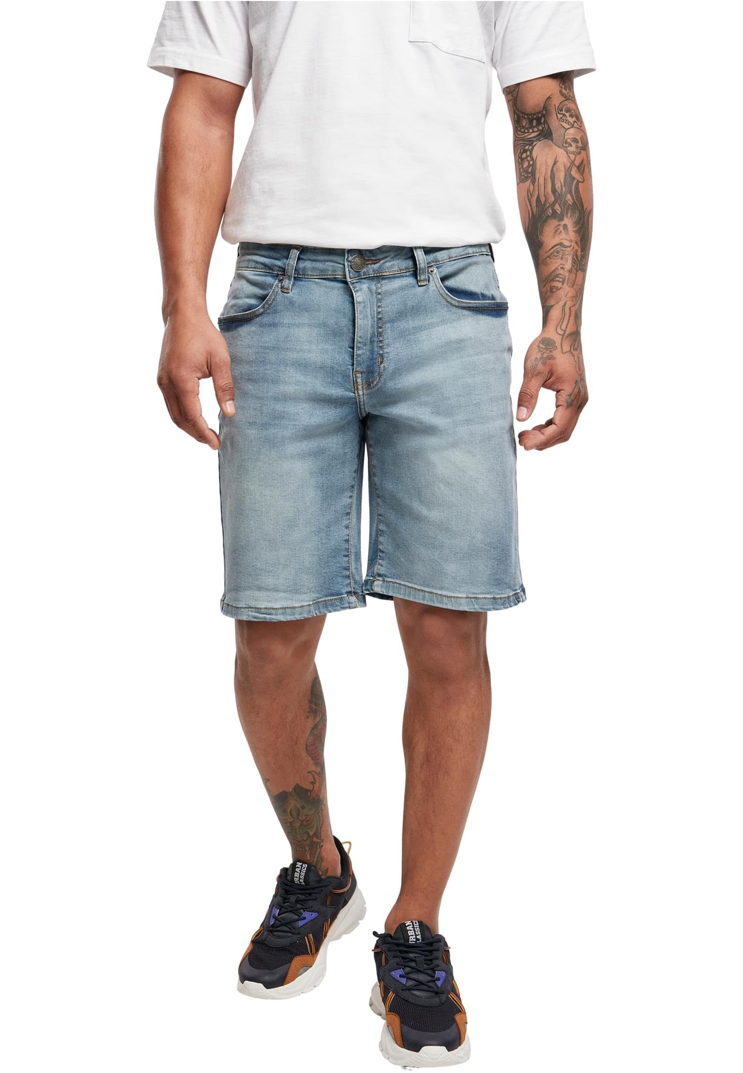 Urban Classics Relaxed Fit Jeans Shorts - Szorty dżinsowe Mężczyźni