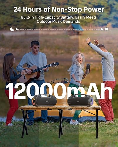 Miniatura 7 de Altavoces Bluetooth portátiles actualizados inalámbricos, sonido alto pico de 200 Wgraves profundos para fiesta, IP65 impermeable al aire libre