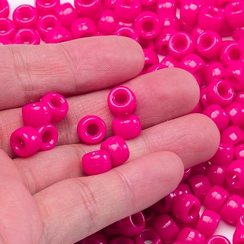 Miniatura 7 de Gxueshan 1000 piezas cuentas de pony acrílicas rojo rosa 6 x 9 mm a granel para hacer pulseras, collares, aretes, trenzas de pelo