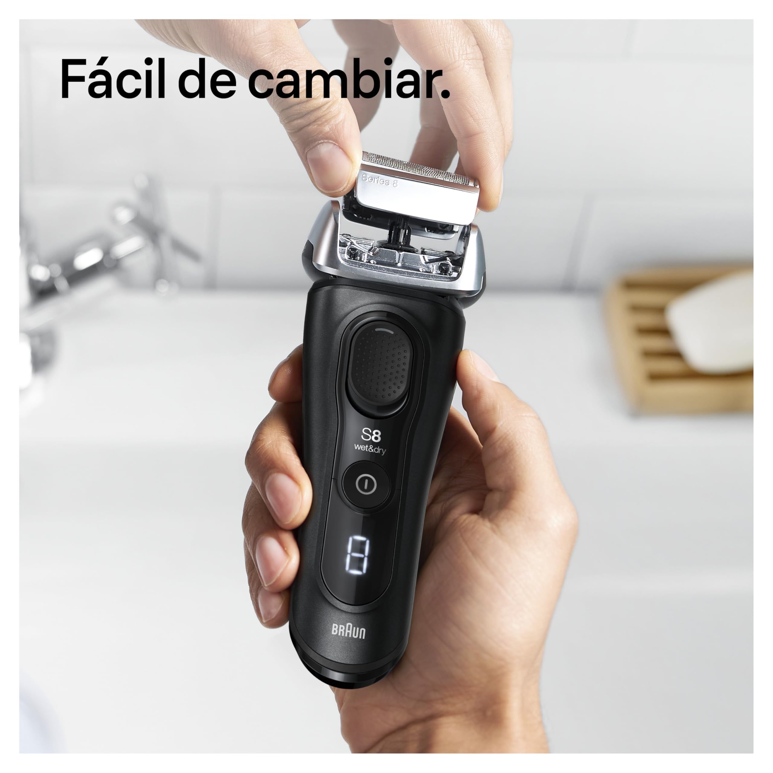 Braun Series 8 Cabezal De Recambio 83m Para Afeitadora Eléctrica, Compatible Con Las Afeitadoras Series 8, Plata