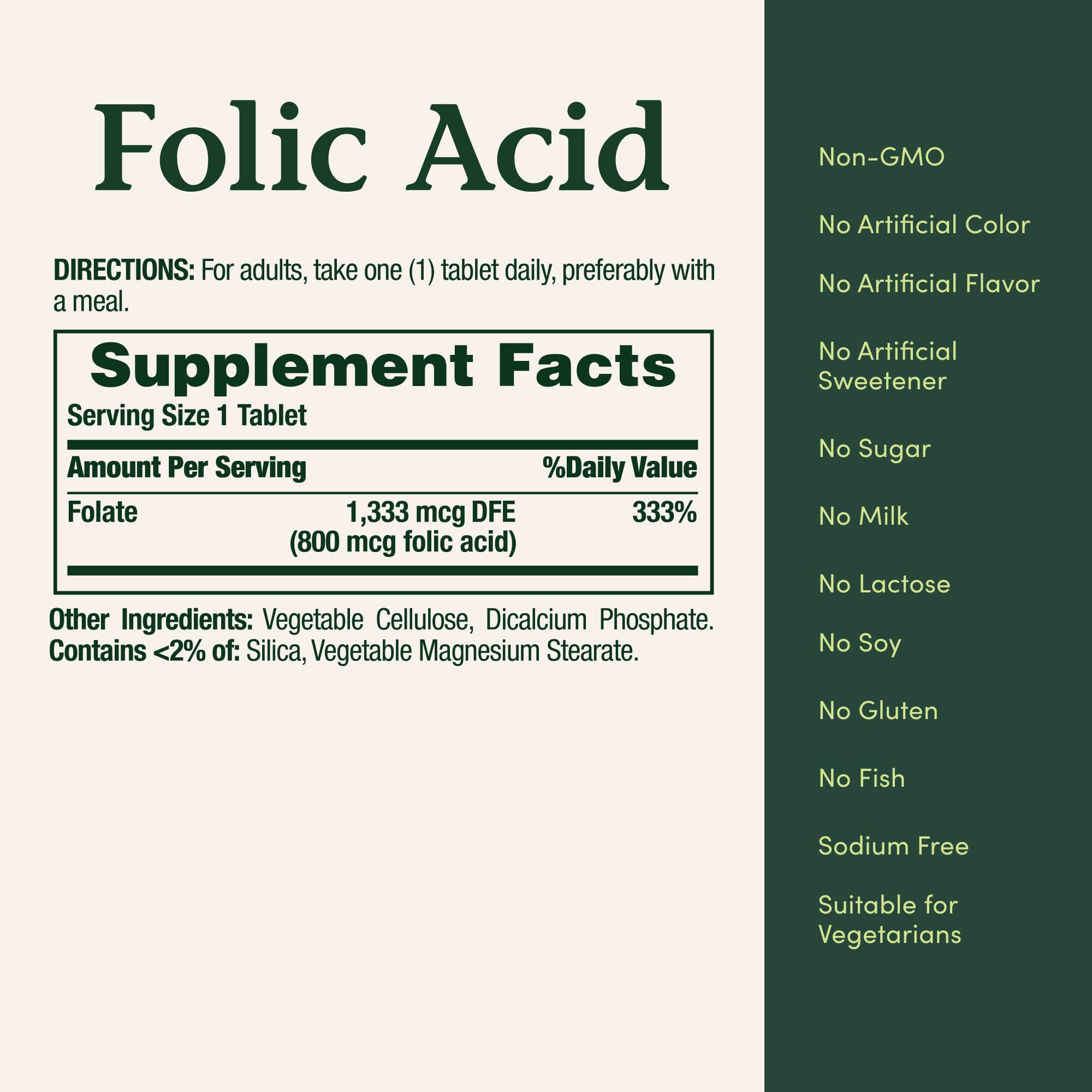 Nature's Bounty Folic Acid Supplement, Supports Cardiovascular Health, 800mcg, 250 Tablets — Amazon image 5