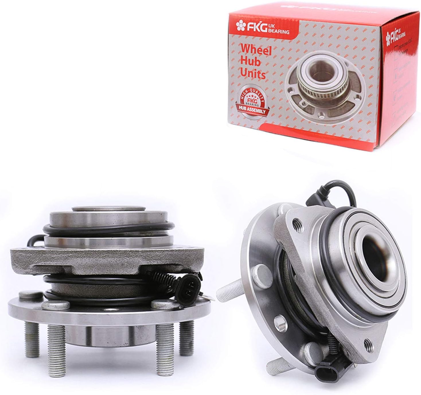 FKG 513124 (4WD Only) Front Wheel Bearing Hub Assembly for 1997-2005 Chevy Blazer, 1997-2004 Chevy S10, 1997-2005 GMC Jimmy, 1997-2001 Oldsmobile Bravada, Set of 2