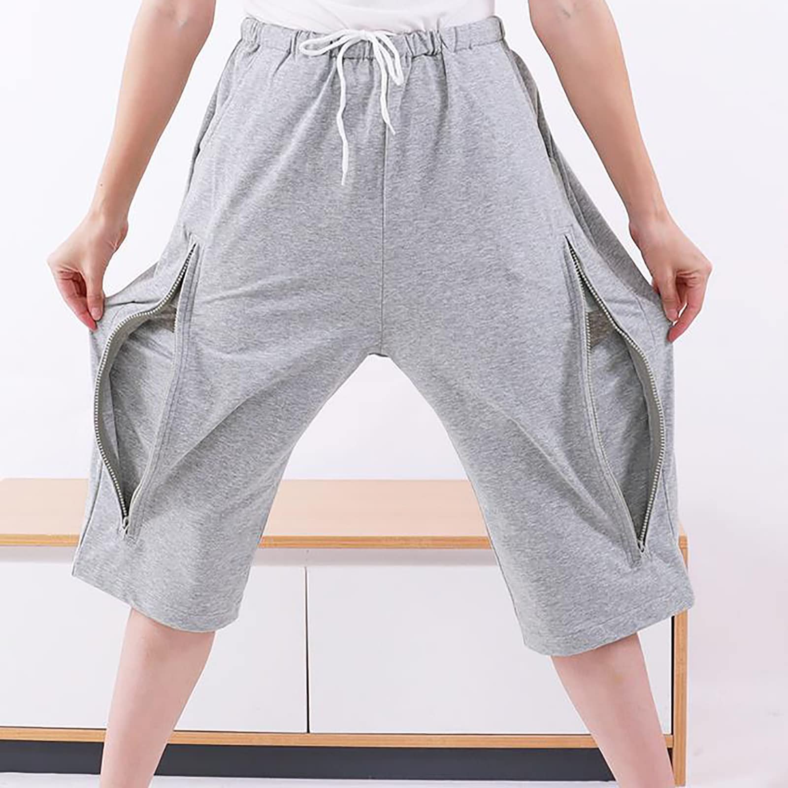 Pantaloni corti per sacca da gamba per catetere, pantaloni per sacca per urina con doppie tasche, contiene sacche da gamba da 2000 ml, compatibili con nefrostomia, cateteri sovrapubici e biliari