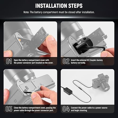 Vista 49 de NEEWER Batería ficticia con adaptador de corriente de repuesto para EP-5B/EN-EL15, fuente de alimentación compatible con Nikon Z5 Z6 Z7 Z6II Z7II