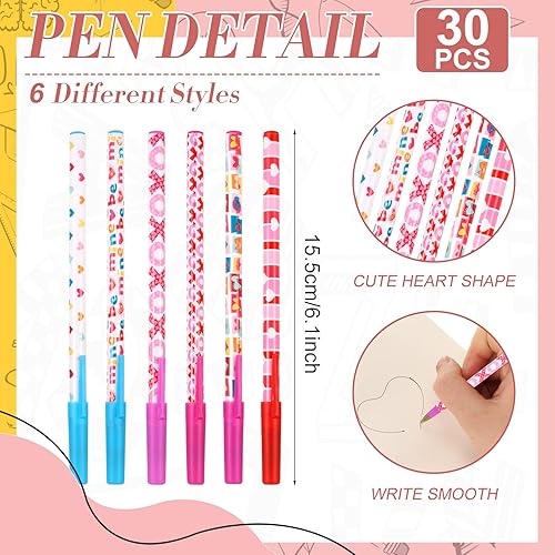 Miniatura 3 de Juego de 60 pulseras de goma para el día de San Valentín 30 bolígrafos de corazón a granel 30 pulseras de silicona pulseras de San Valentín regalos