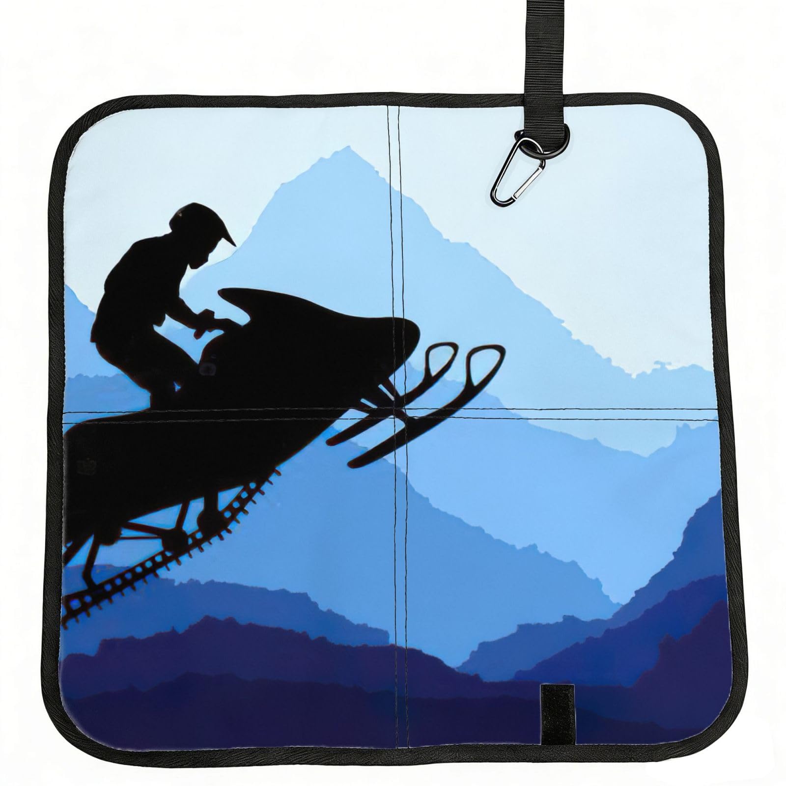 bghdfa Snowmobile Print Outdoor Sitting Mat Waterproof Oxford Cloth Seat Cushion Folding Foam Camping Seat For Picnic