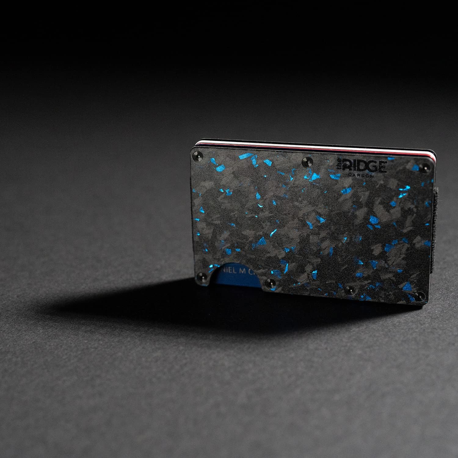 Ridge Wallet for Men - Slim Minimalist Compact Wallet and Card Holder, RFID Protected Front Pocket Wallets for Men with Integrated Cash Strap (Forged Pacific)