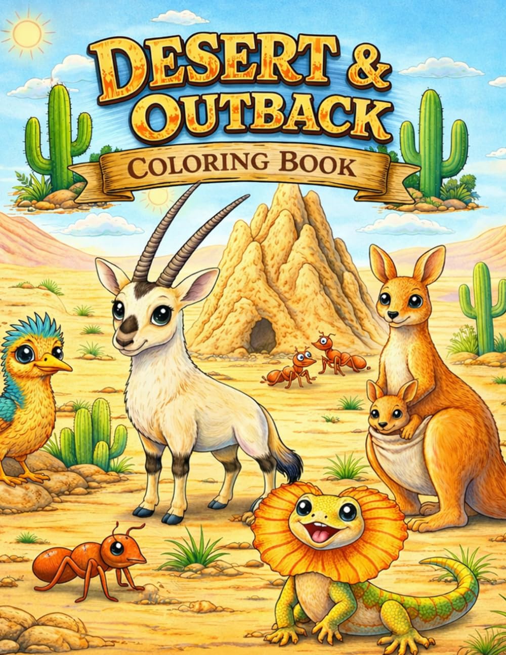Desert & Outback Coloring Book: Cute Desert & Outback Animals for Kids (Little Explorers Coloring Books)