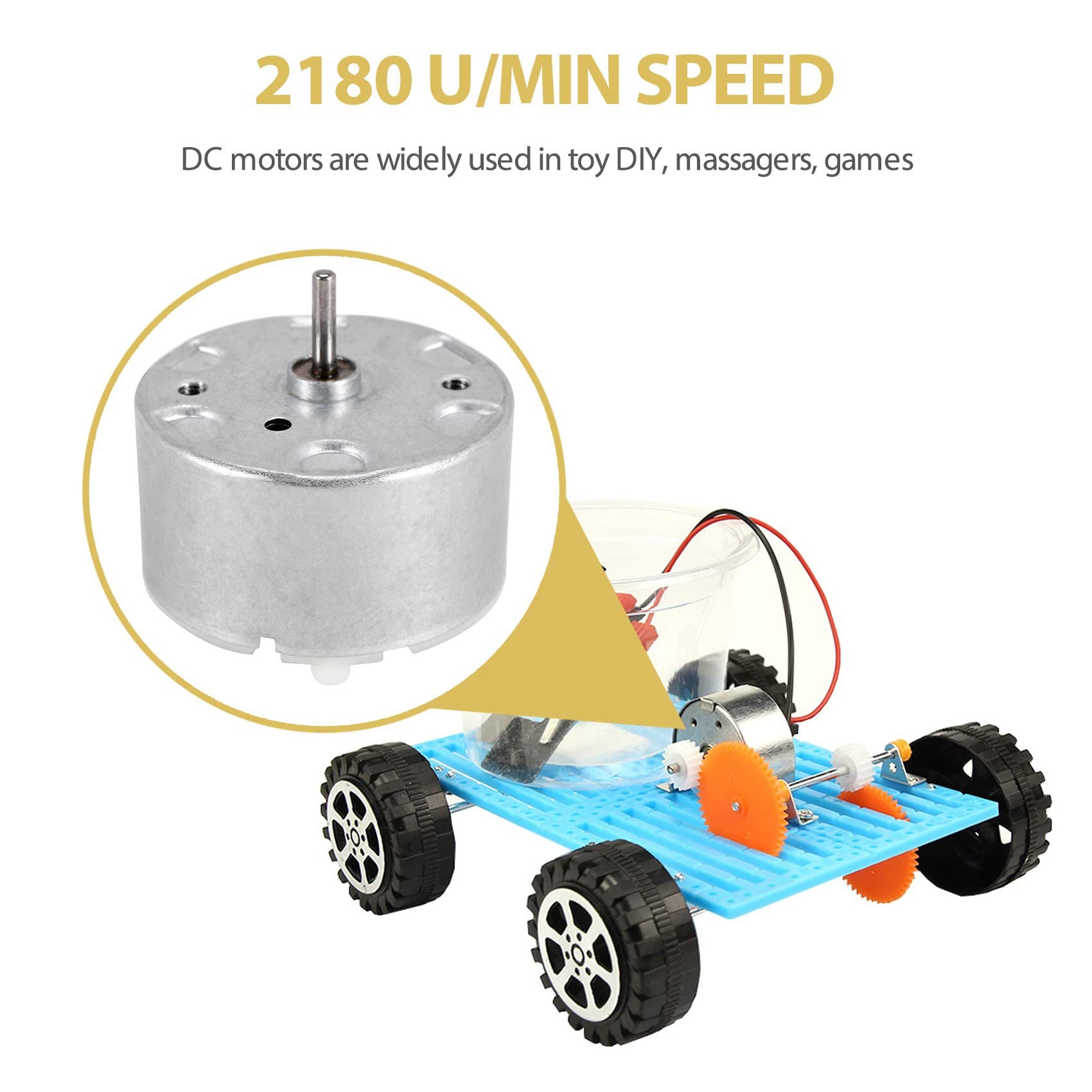 500 TB-12560 DC1.5-12V 2700 min Vitesse de rotation à vide 32 mm Diamètre Moteur DC Argent