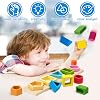 Symdiro Juguetes Montessori para niños de 1 a 3 años, set de aprendizaje sensorial, juguetes de madera de clasificación y apilamiento, regalo educativo, clasificador de formas y colores para lógica y aprendizaje temprano 3