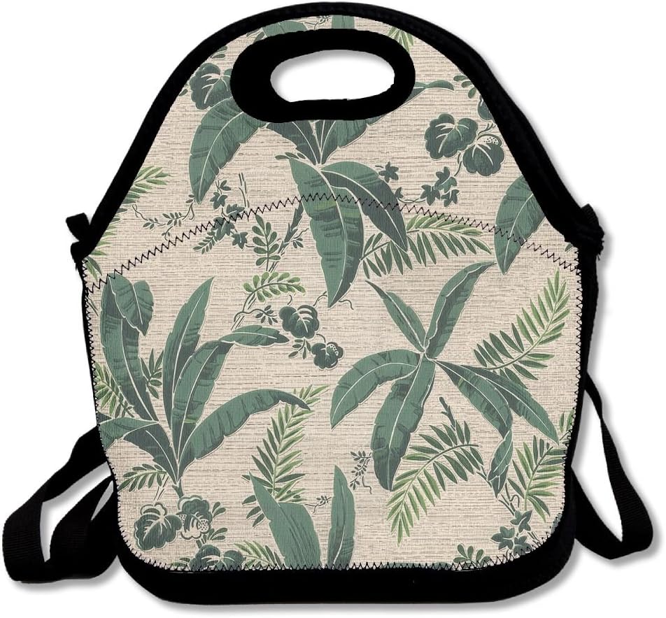 Banana Leaf Insulated Lunch Bag Picnic Lunch Tote For Work