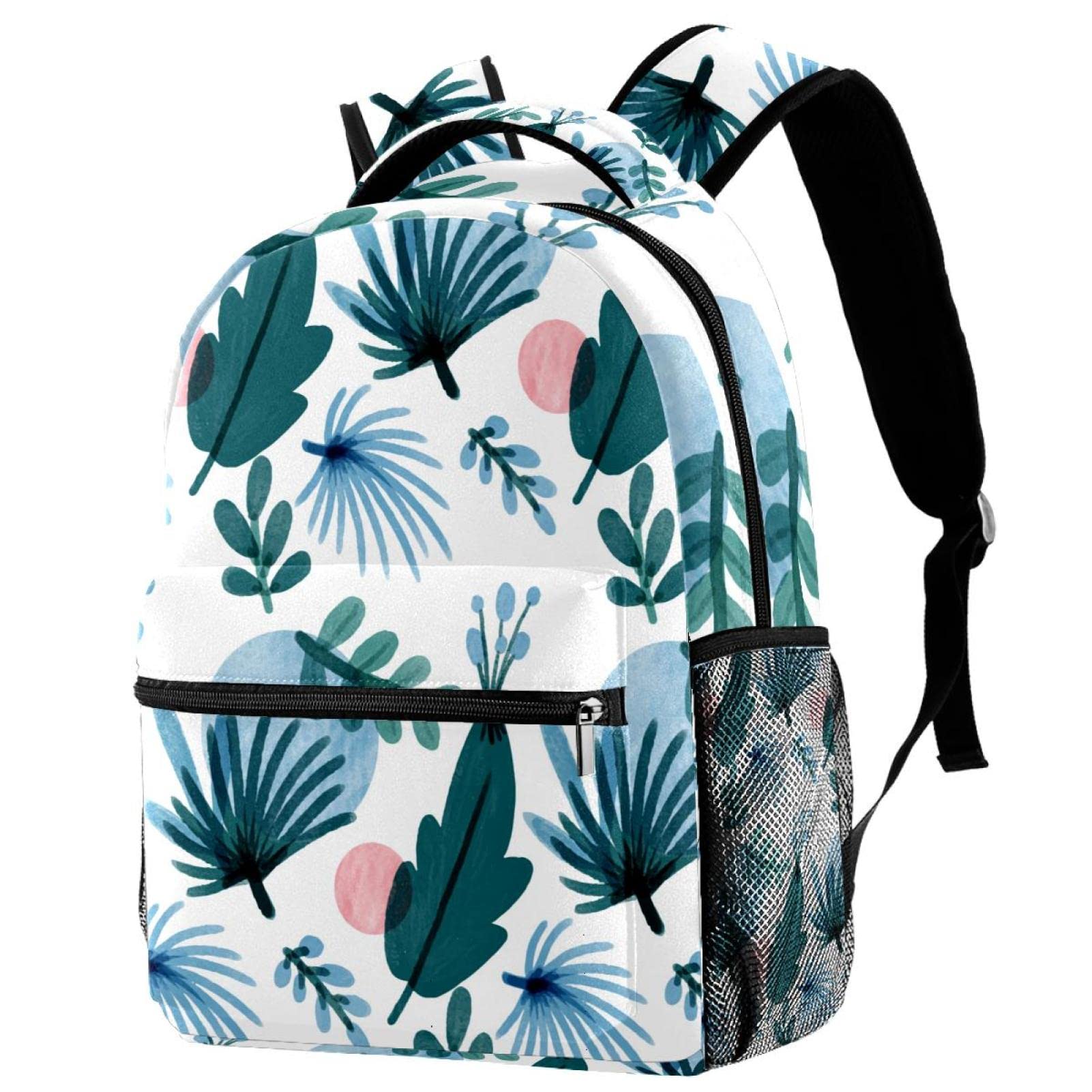 Sac à dos de voyage avec porte-bouteille imprimé carlin blanc en taille Medium