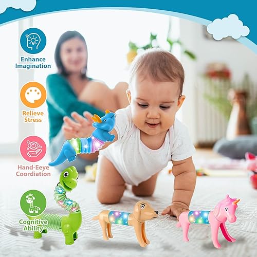 Miniatura 2 de Tubos LED para reventar burbujas, 10 unidades, juguetes sensoriales para autismo y alivio del estrés, juguetes de viaje para automóvil y avión,