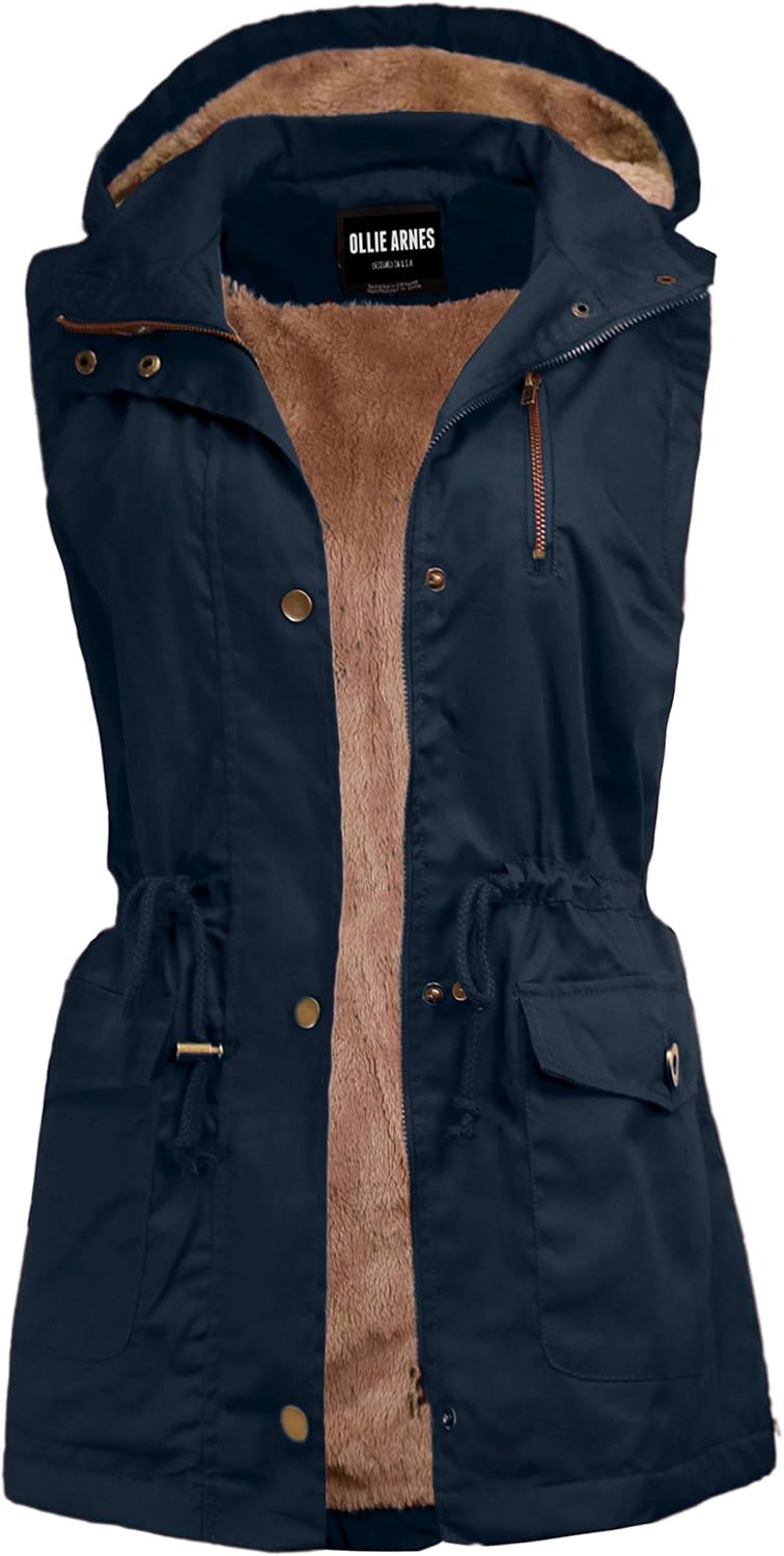 OLLIE ARNES Women's Lightweight Sleeveless Utility Anorak Vest Jackets at  Women's Coats Shop