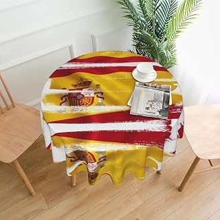 Spain Flag 60-inch Round Tablecloth Suitable for Dining Tables banquets Buffet Parties and Weddings
