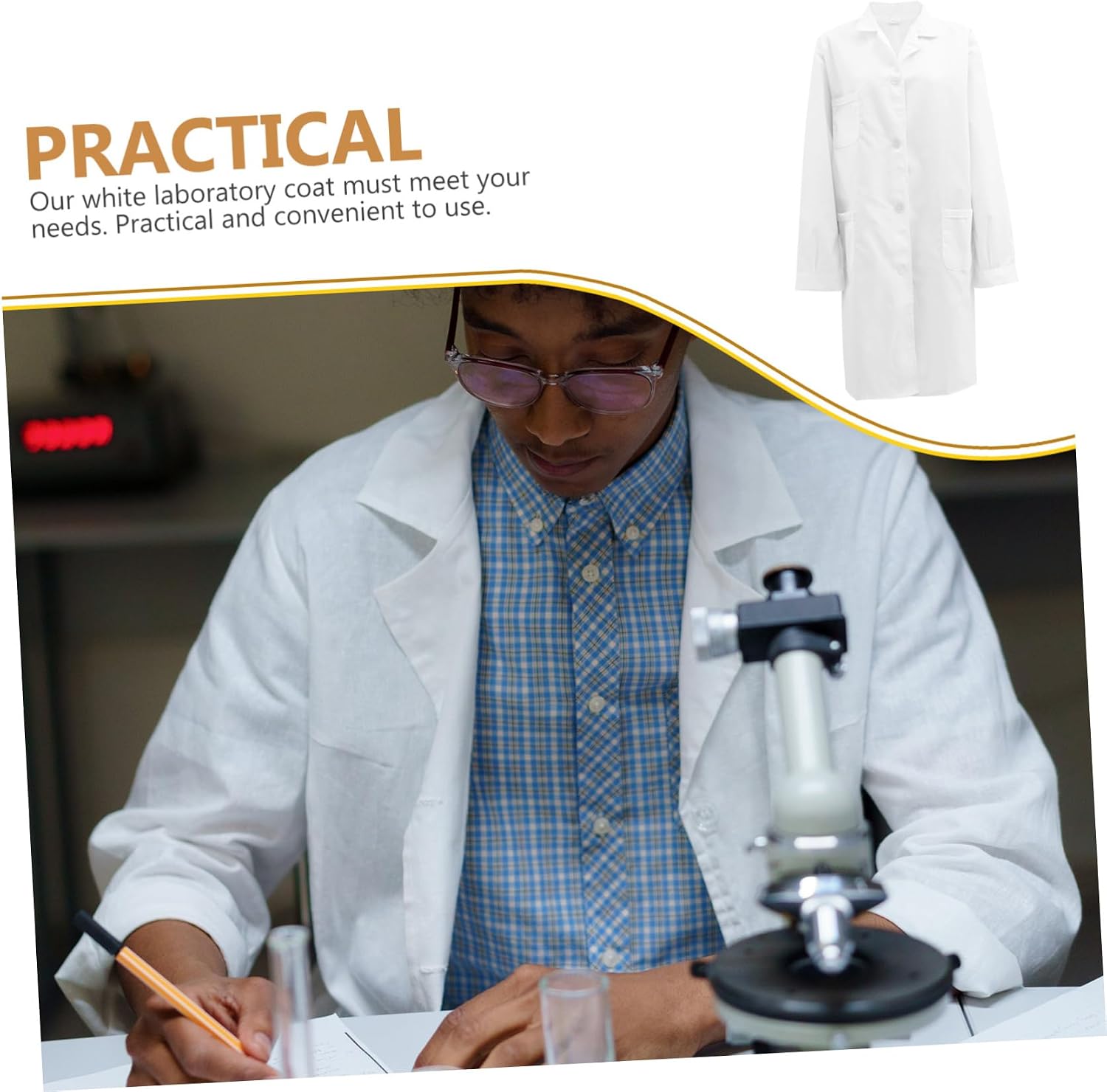 Adult Laboratory Coat Size Xxl Cotton Long Sleeve White Doctor