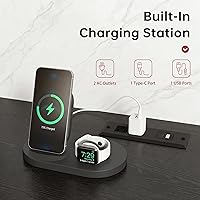 Vista 4 de Soporte de TV moderno de mediados de siglo de 58 pulgadas, consolas de TV de madera con puertas correderas y toma de corriente, centro