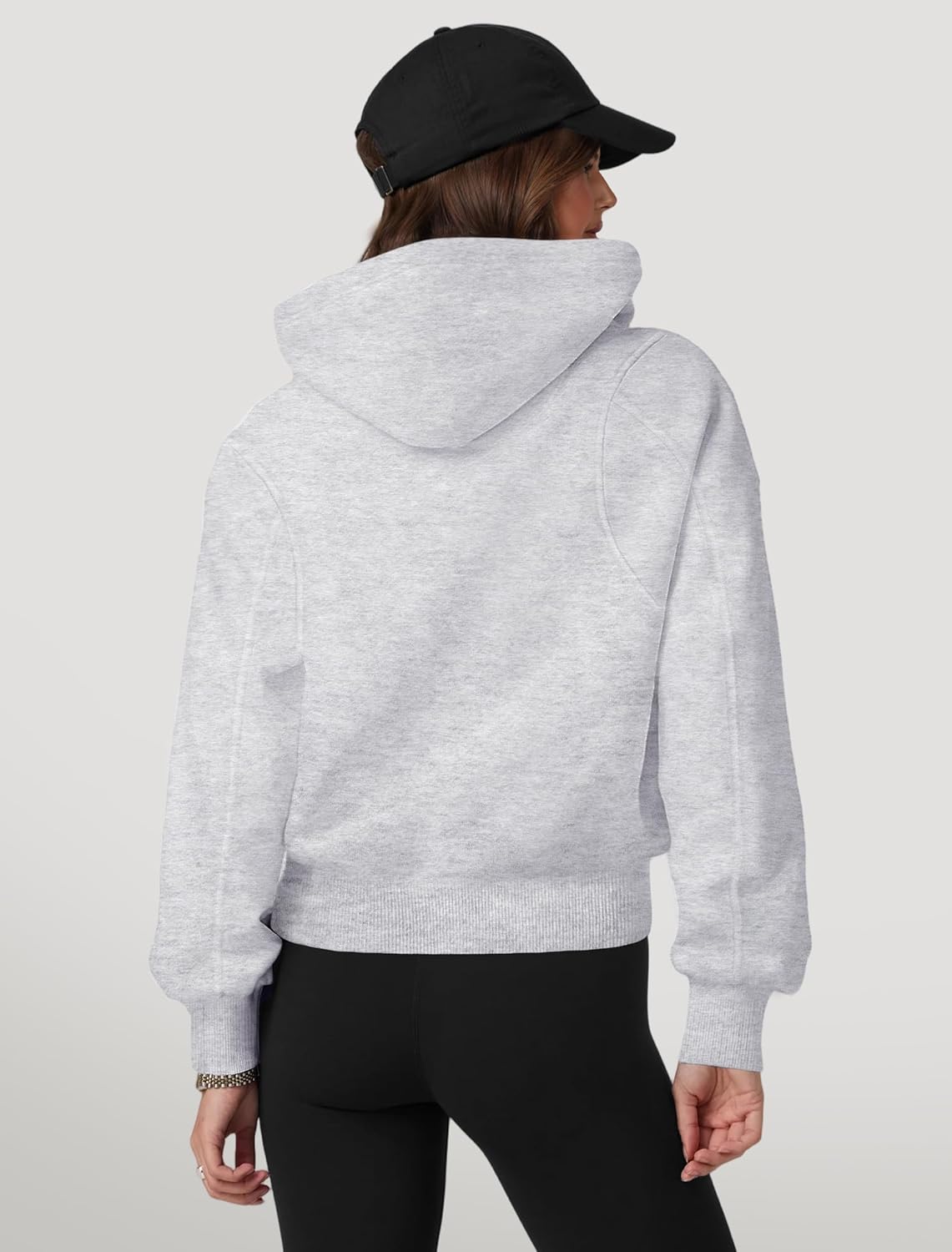 IWD Zip Up Hoodie for Women Fleece Cropped Oversized Sweatshirts Long Sleeve Casual Jackets Winter Outfits 2025 - Image 4