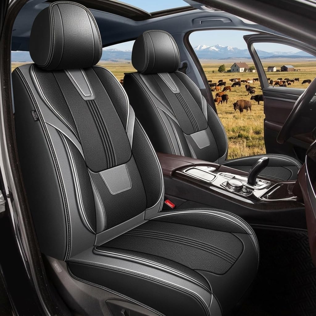 AOMSAZTO Custom-Fit Faux Leather Front Seat Covers for Nissan Titan (2009–2026)