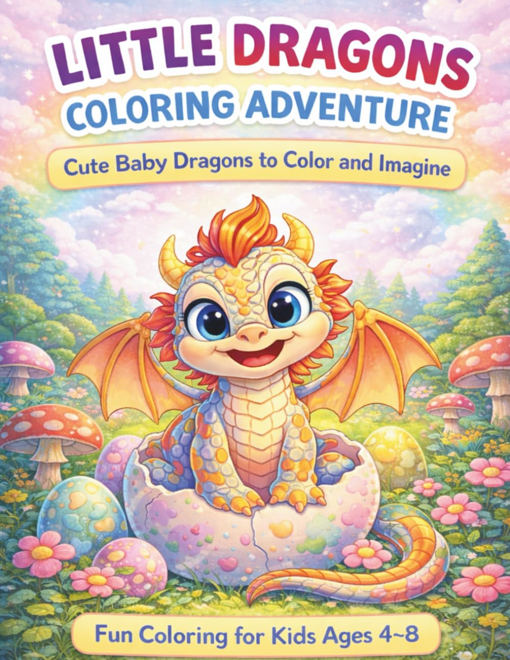 Little Dragons Coloring Adventure: Cute Baby Dragons to Color and Imagine