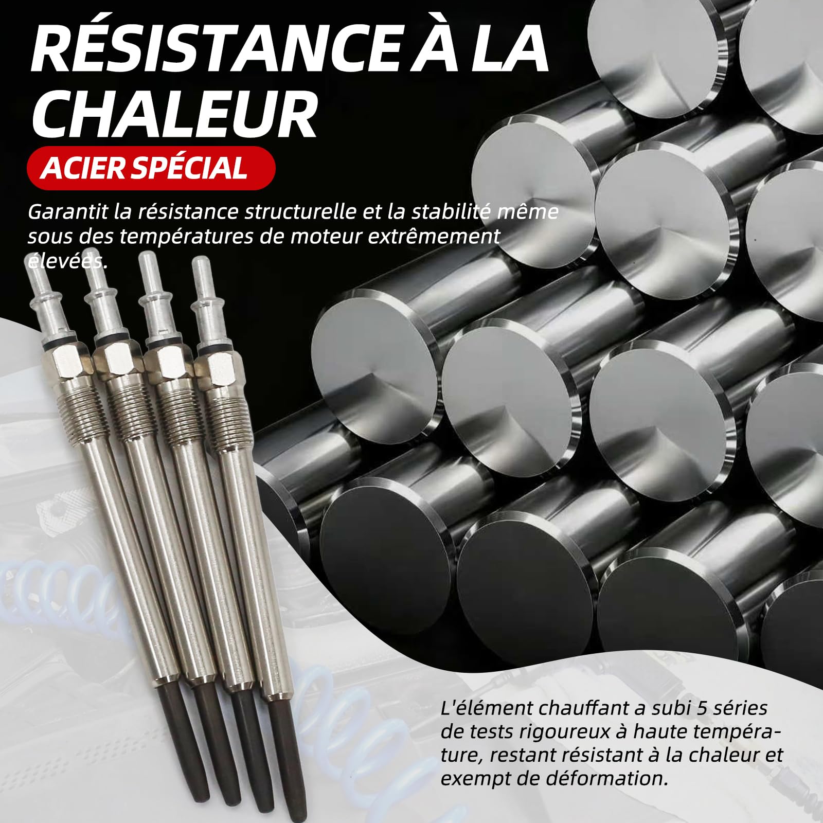 Lot de 4 bougies de préchauffage pour Mercedes-Benz Vito et Viano (W639) - 11,5 V - Filetage M10 x 1 - Numéro de pièce : 0250202142 (W639)