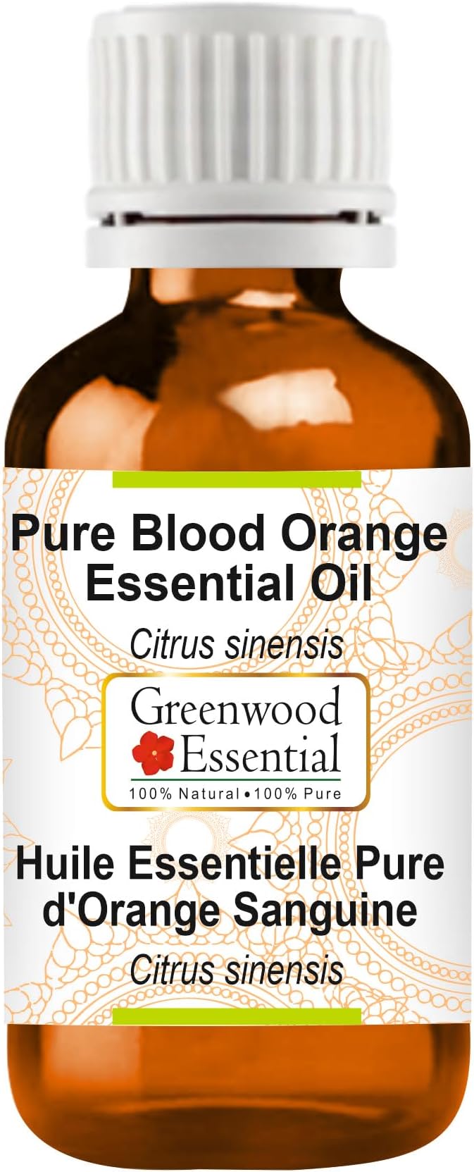 Greenwood Essential Pure Blood Orange Essential Oil (Citrus sinensis) Steam Distilled 2ml (0.06 oz)