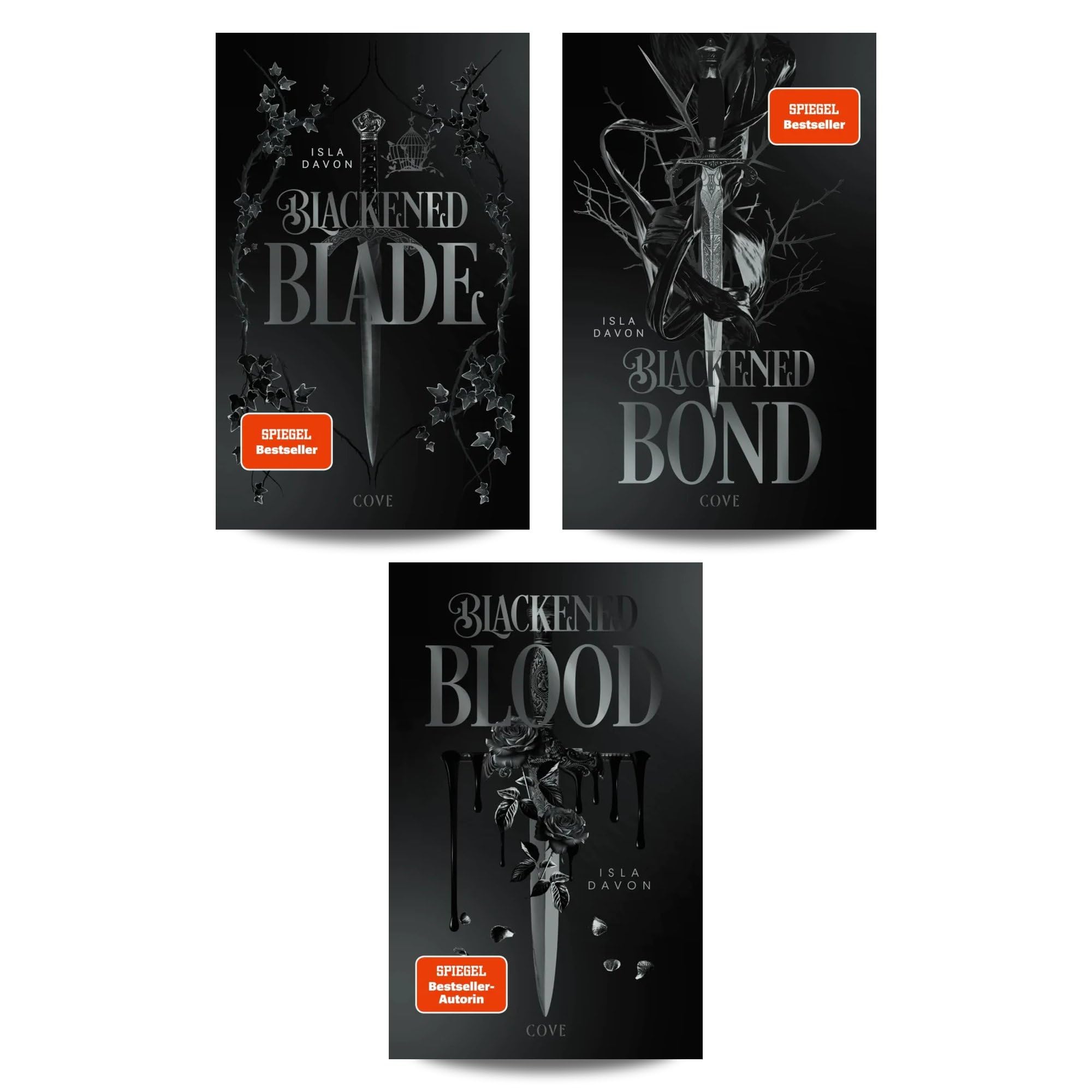 Isla Davon - Blackened Bücherset Band 1-3 - Blackened Blade, Bond & Blood - Dark Fantasy Trilogie über Freunde, Feinde & Rache - Bücher Bundle mit exklusivem Lesezeichen