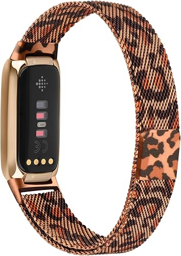 Miniatura 1 de Correa de metal para Fitbit Luxe para mujeres y hombres, correa de repuesto magnética ajustable de malla de acero inoxidable compatible con Fitbit