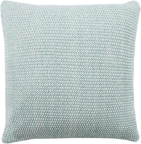 Miniatura 2 de SAFAVIEH Inicio Liliana Almohada decorativa de punto azul opaco y natural de 20 pulgadas