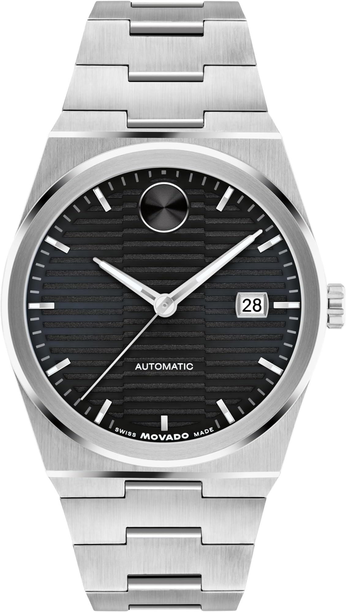 Movado Bold Quest Men's Luxury Automatic Watch - Swiss Self-Winding Movement, Stainless Steel Bracelet, Water Resistance 50 Meters (5ATM) - Classic Timepiece - Gift for Him - 39mm