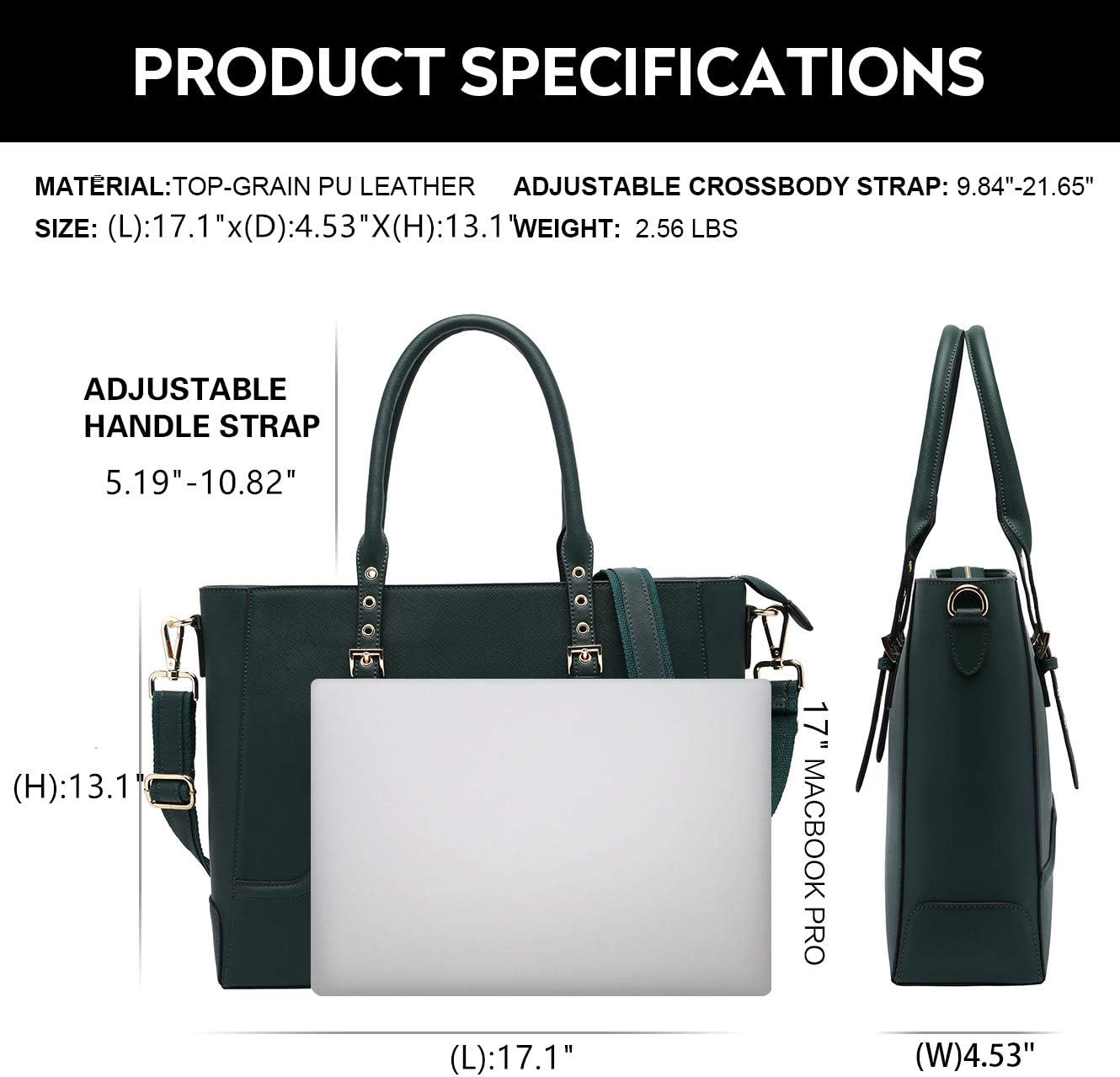 Buу 1 gеt 1 17 Inch Computer Bags for Women, Laptop Bags for Women Work Tote Bag Stylish with Adjustable Handles for Work Travel Business Dating by EaseGave