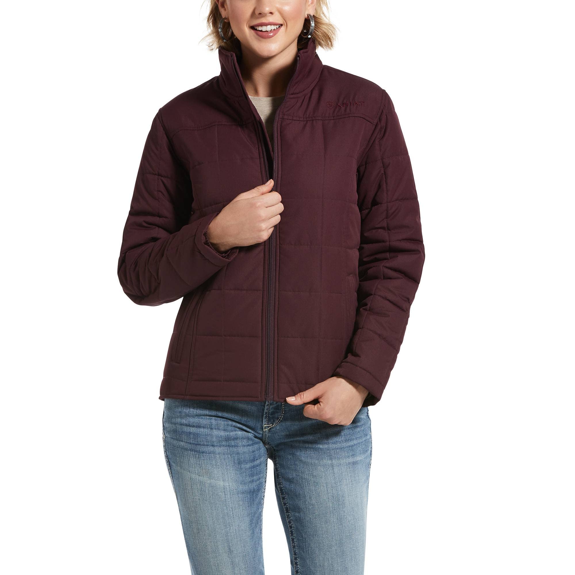 Veste ARIAT Real Crius rouge style équestre pour balades nature et écurie