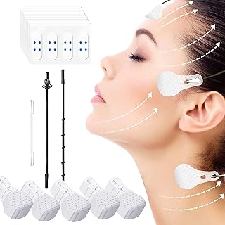120 PCS Face Lift Tape, Face Tape Lifting Invisible, with 3 Pieces Elastic Lifting Ropes, Face Lifter Tape Waterproof, Makeup Neck Tape Face Eye Lift Facelift Tape for Jowls Double Chin