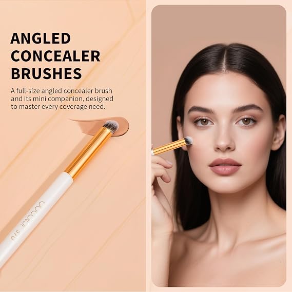 docolor Concealer Brush 370 Angled Concealer Brushes Under Eye Small Mini Concealer Angled Flat Top Kabuki Nose Contour Brush for Concealing Blending Setting
