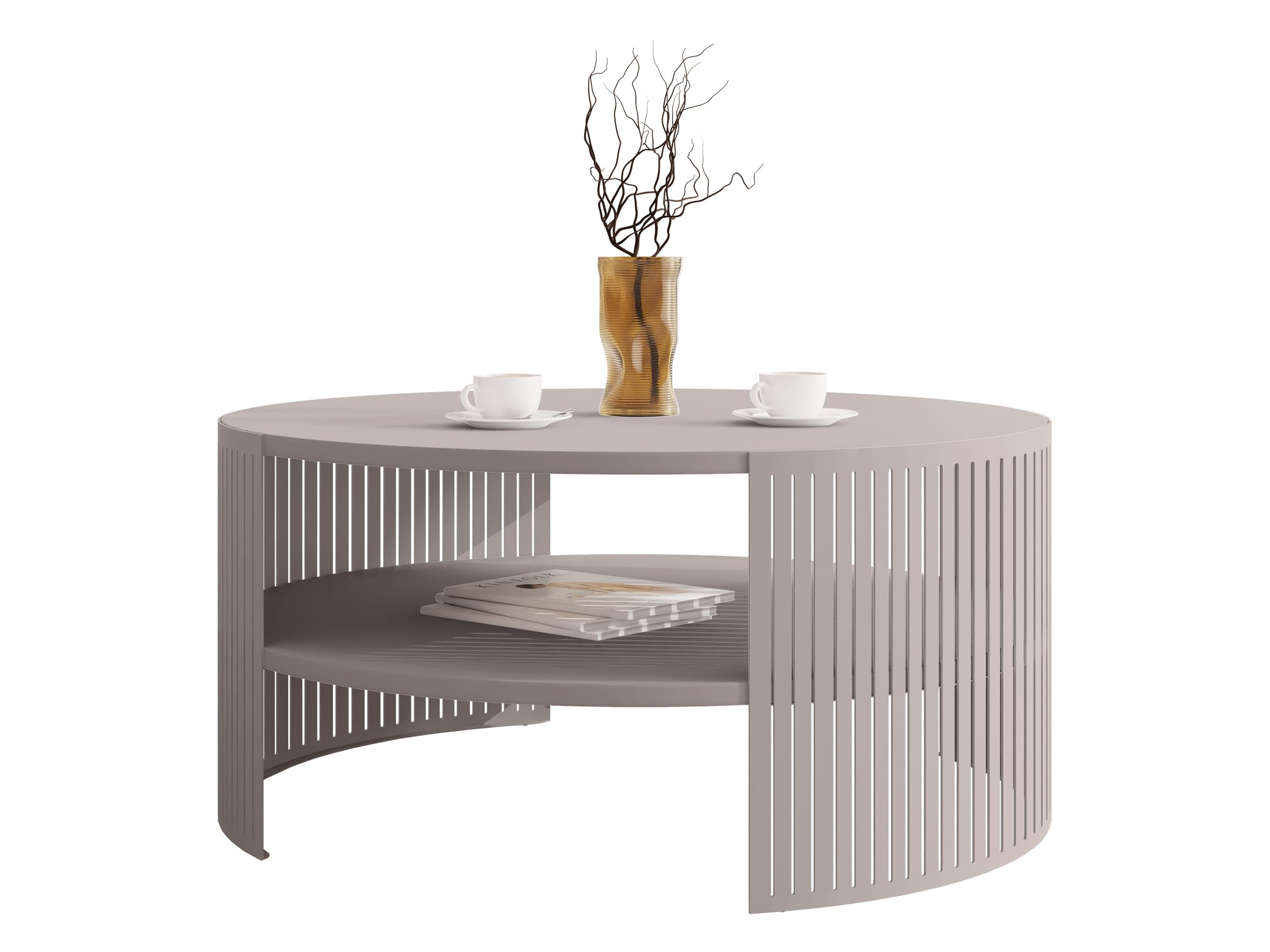 Mirjan24 Couchtisch Fahugin, runde Form (Cashmere)