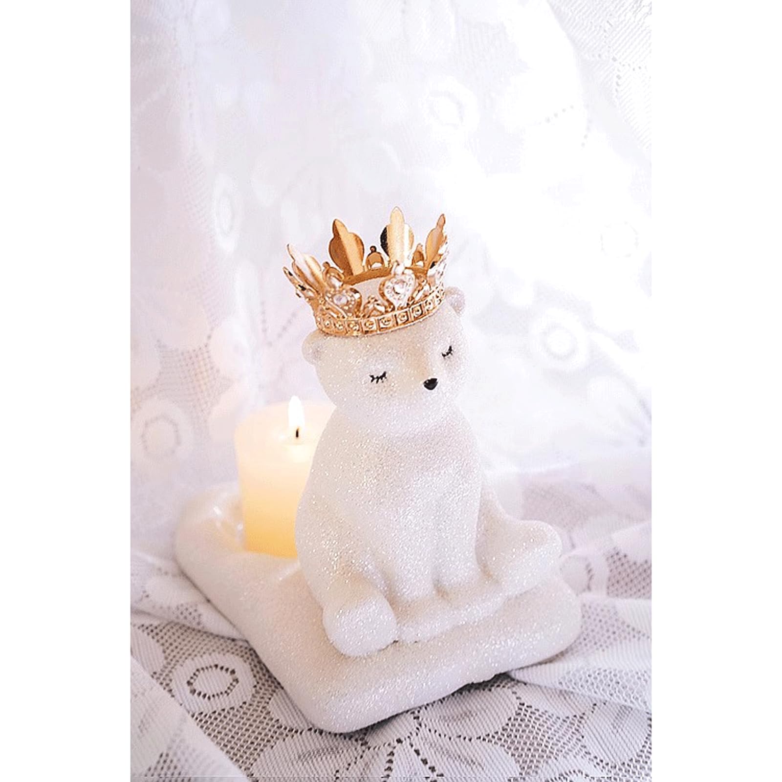 Portavelas de cerámica blanco, 11 x 15 x 18 cm, 1000 g, decoración de interiores, candelabros cónicos, portavelas