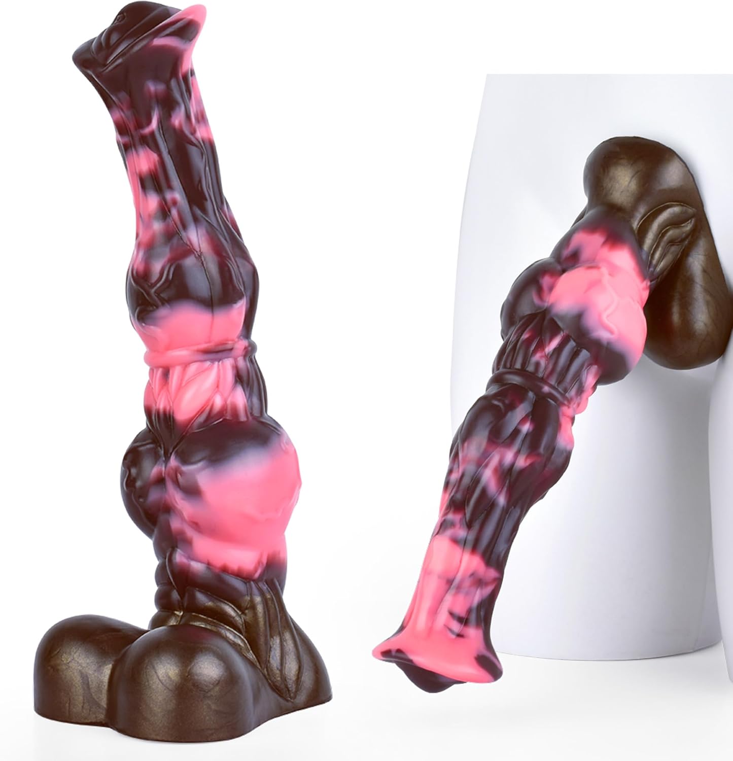 Thick Monster Dildo Knotted Horse Dildos Suction Cup Big Anal Sex Toys | Big Dragon Dildo 10.2inch Dog Dildos with Knots for G Spot, Huge Pink Silicone Anal Dildo for Women and Men