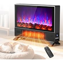 1500W Electric Fireplace Heater, Freestanding 3D Flame Space Heater Indoor