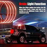 Vista 5 de Luces de rueda SUNPIE para camiones, luces de anillo de rueda de color de ensueño para coches con amplio ángulo para SUV con llanta de 17 pulgadas