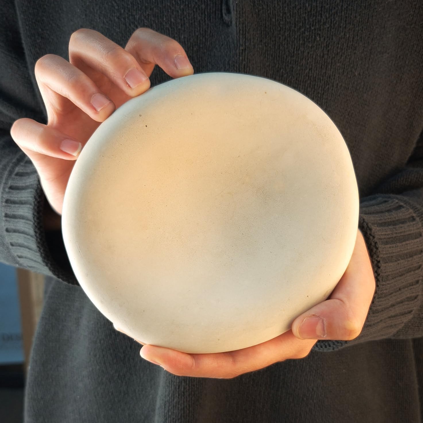 6.3 Inch Cloud Bowl, Decorative Concrete Bowl for Home Decor, Key Tray for Entryway Table, Concretes Jewelry Tray, Asymmetrical Concrete Organic Bowles (Beige)