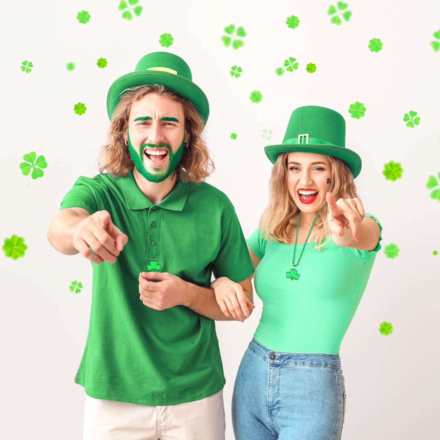MEISH Green Shamrock Beads Necklaces St Patrick's Day Necklace Clover Shape Plastic Bead Necklaces for St Patrick's Day Decoration Party Supplies (6) - Image 4