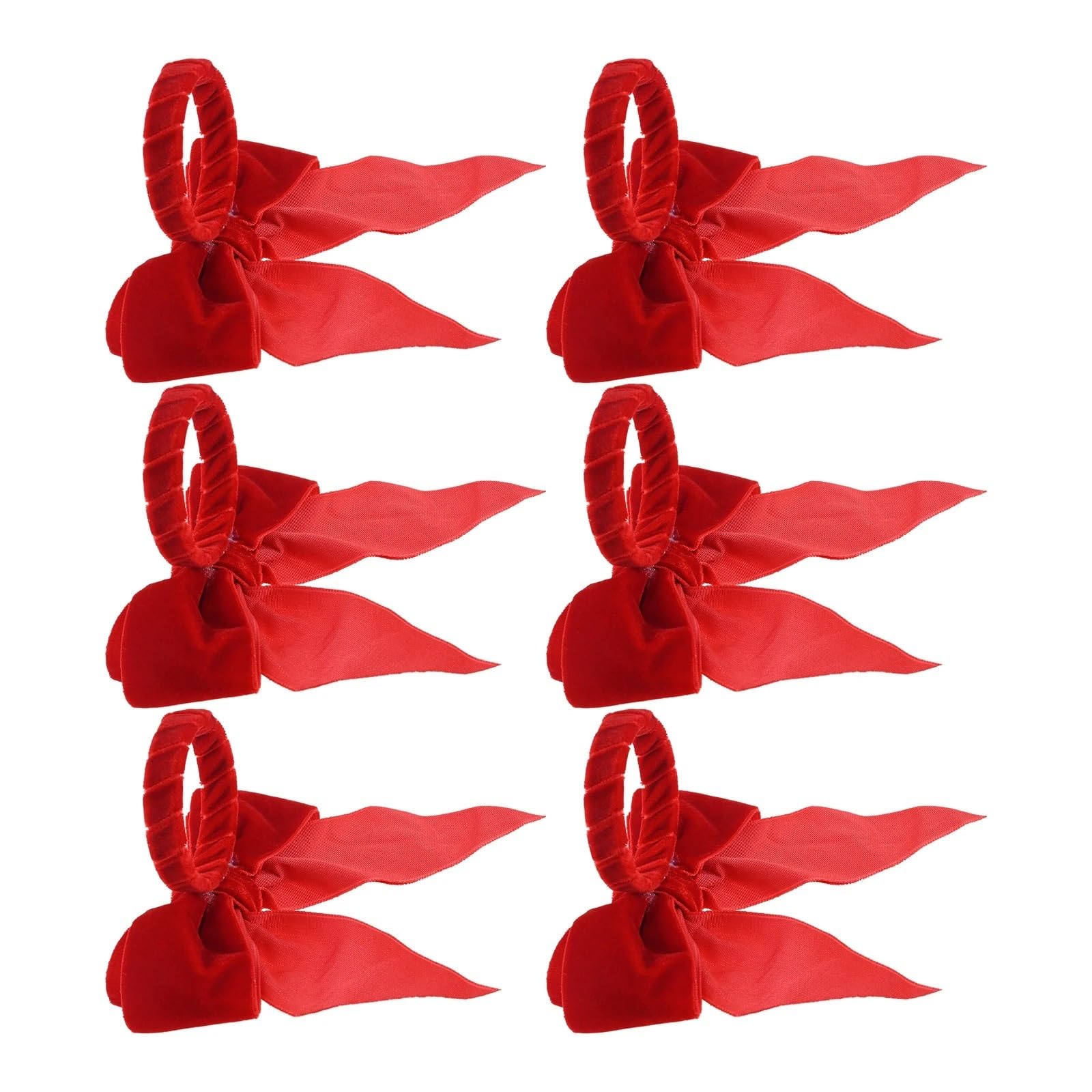 Usohjz Red 6Pcs Bow Napkin Rings Pink Serviette Buckles