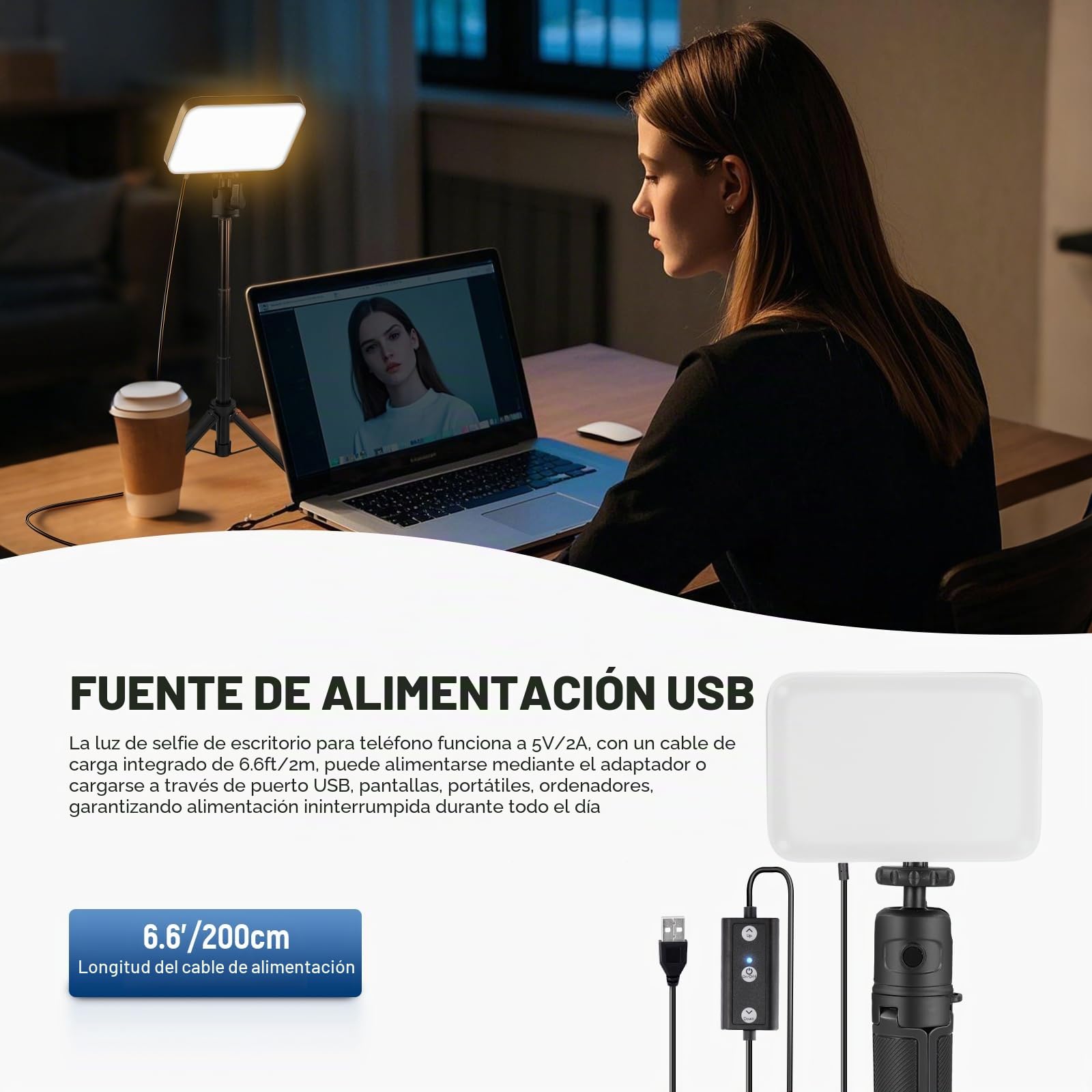 NEEWER Basics 2Pack Panel Video LED Escritorio, Kit Videoconferencias Foco Luz con Trípode y Filtros para Móvil Cámara Web Portátil Zoom Llamadas Maquillaje Grabación Selfies, Bicolor Regulable, BP66