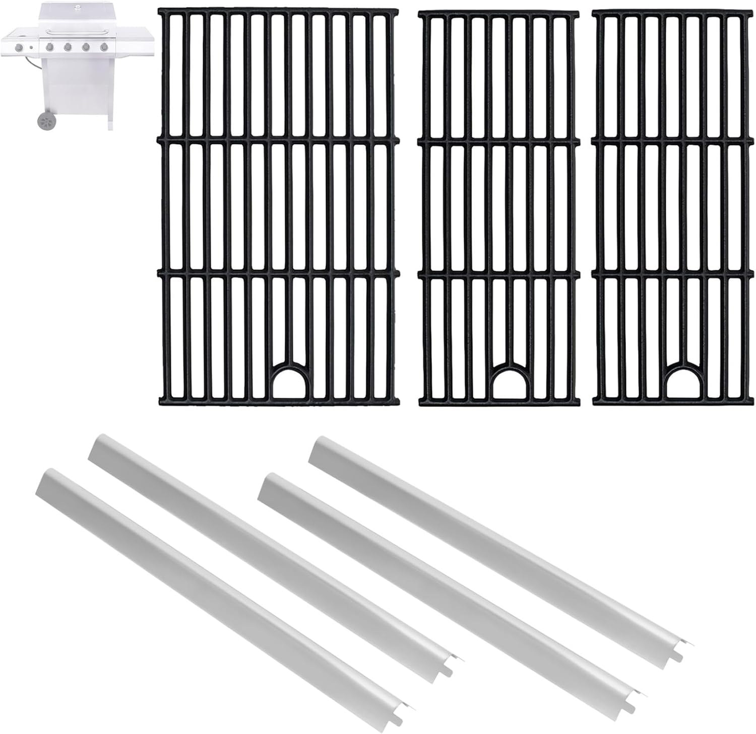 Grill Parts for Charbroil Performance 2 Burner 463630021 463660421 463630422 Cooking Grate & Heat Plate for Charbroil Grill Replacement Parts 463655621 463655021 G426-0004-W1 G426-0005-W1