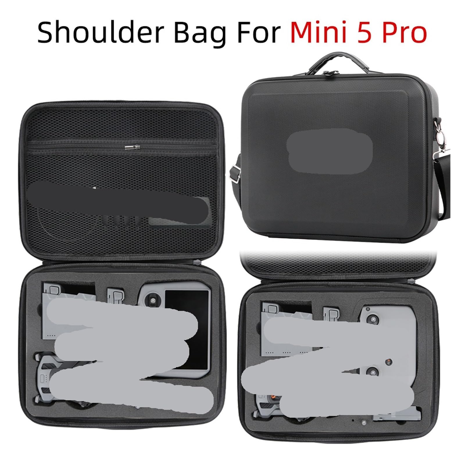 Borsa di stoccaggio for custodia da viaggio a spalla Mini 5 PRO portatile for accessori drone Pro RC 2/RC-N3(Black)