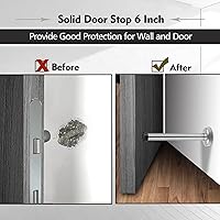 Vista 16 de Topes de puerta, tope de puerta largo, tope de puerta de 5 pulgadas, topes de puerta negros para montaje en pared, tope de puerta de acero