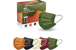 Face Masks Disposable Colorful Individually Wrapped, 4 Ply ASTM Level 3 Face Mask for Adults