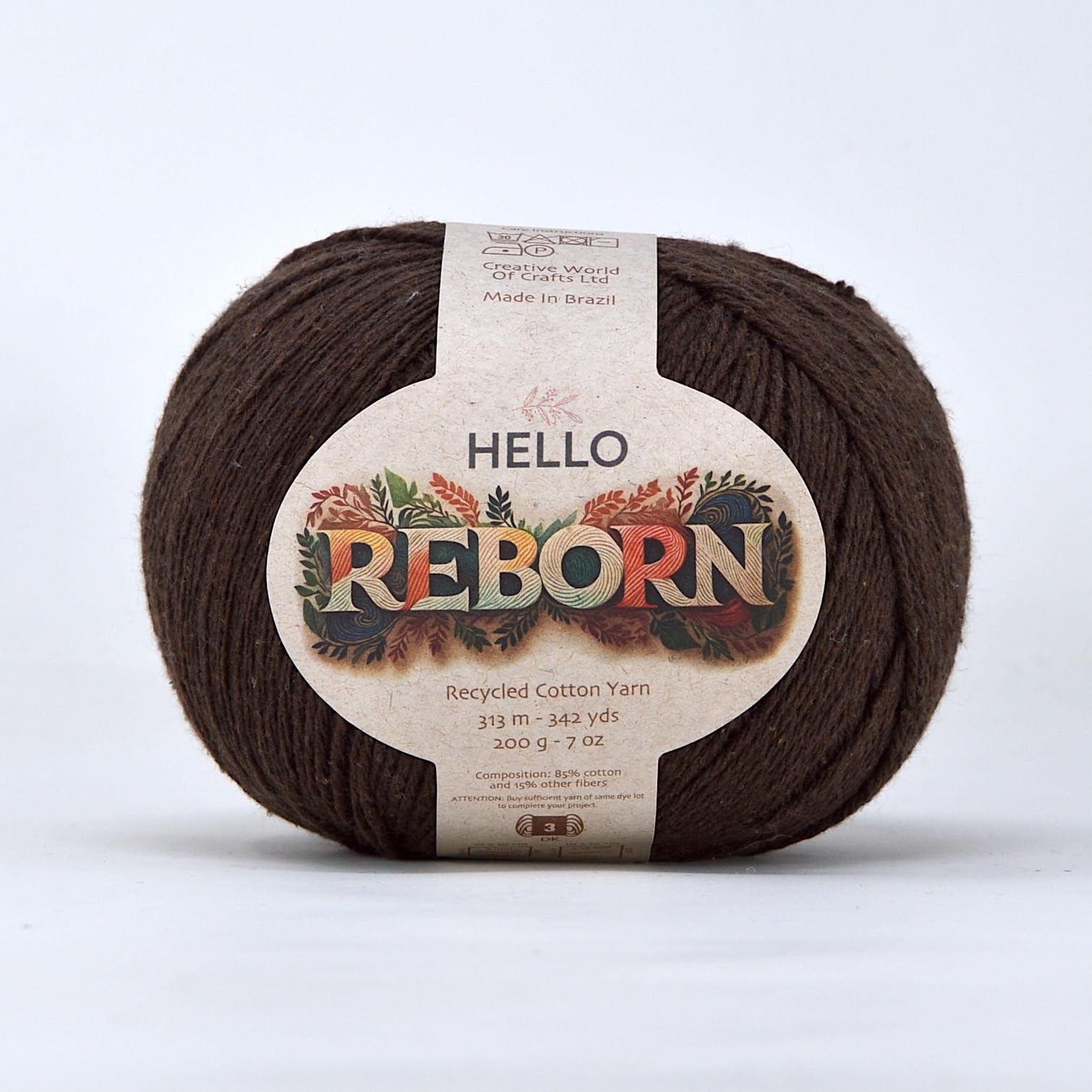 Reborn Recycled Cotton - Taupe - 200g DK Crochet/Knitting Yarn